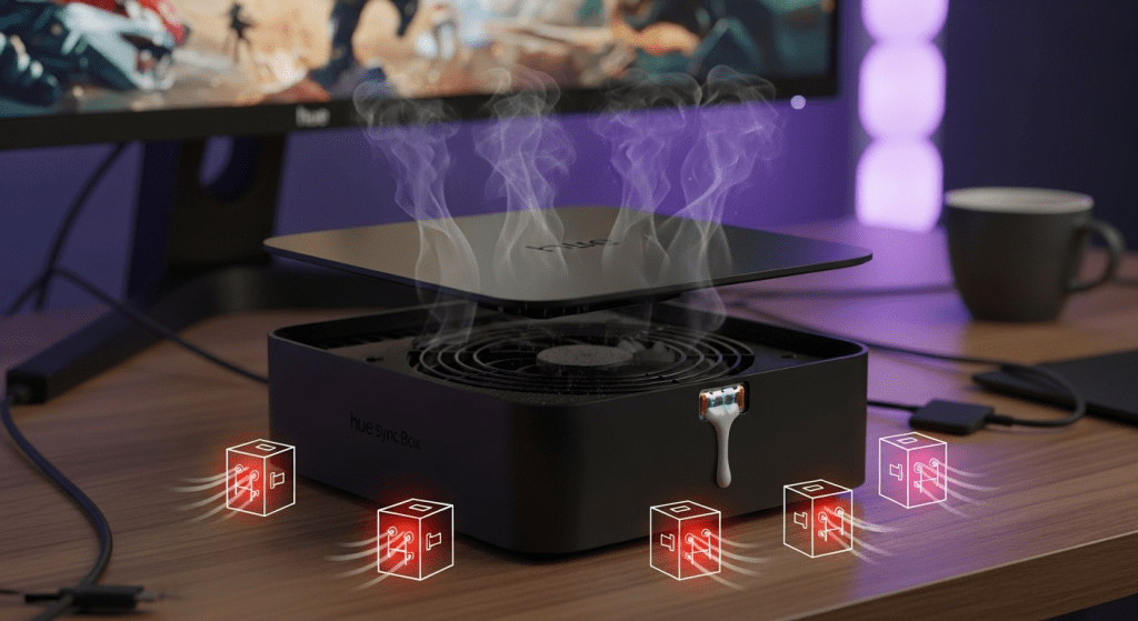 hue sync box sobrecalentamiento ventilacion