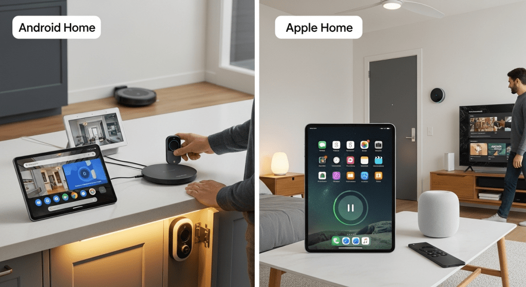 Casos uso específicos familias Android Apple smart home avanzado