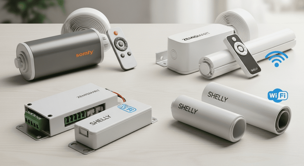 Motores cinta persiana recomendados Somfy Zemismart Shelly automatizar persianas
