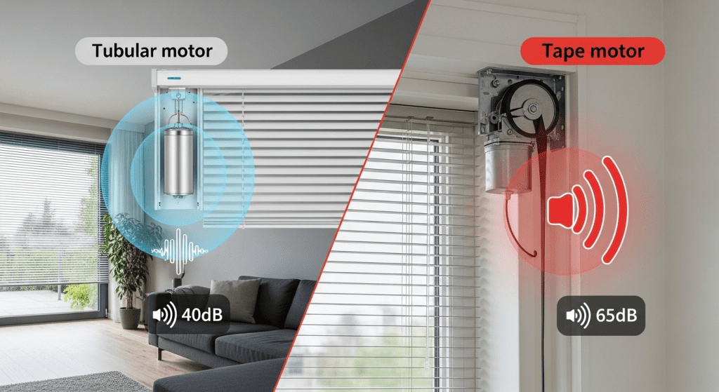 Comparativa niveles ruido motor tubular vs motor cinta automatizar persianas