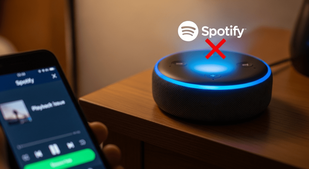 musica se para en alexa echo dot spotify problemas
