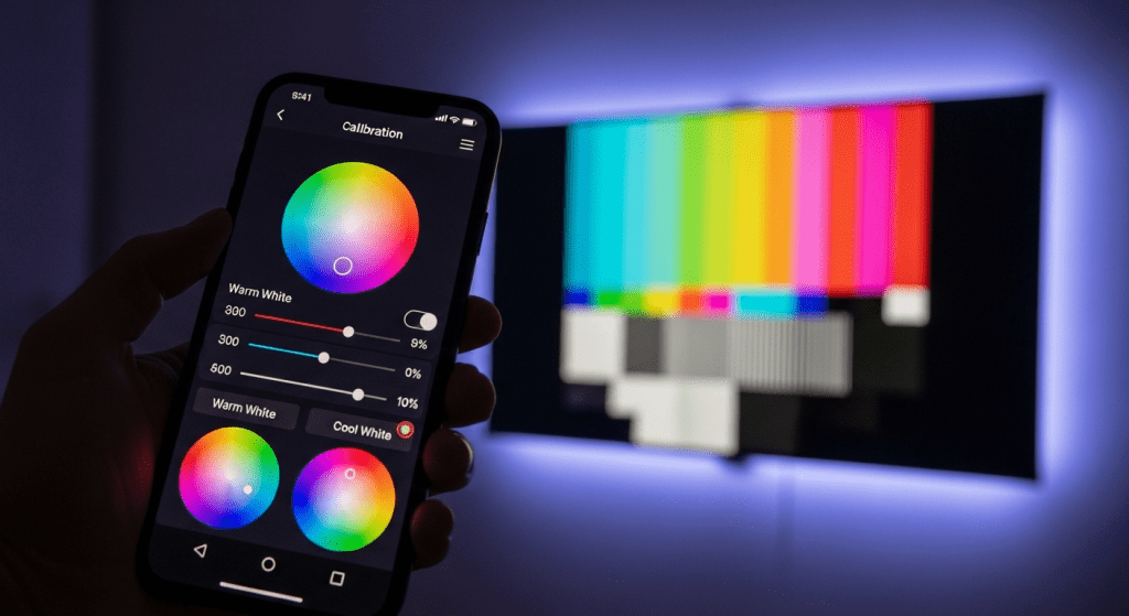 App calibración tira led tv configuración colores instalar
