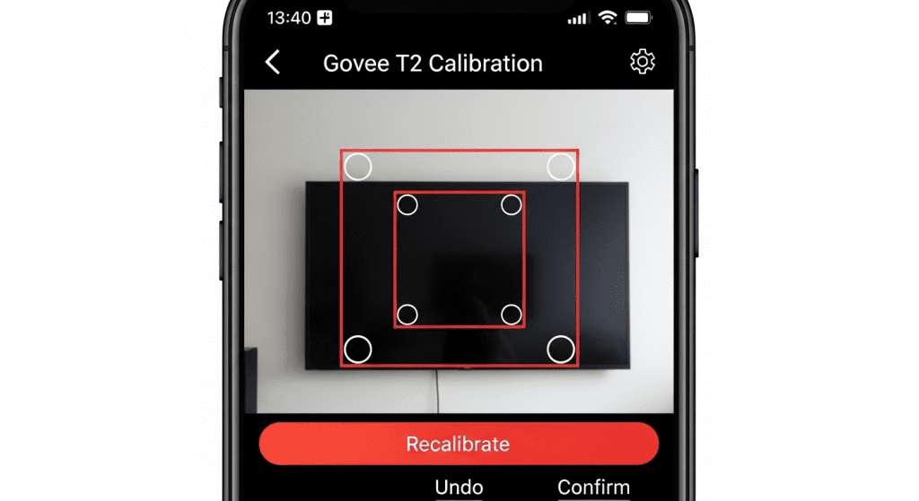 govee t2 calibracion area captura pantalla