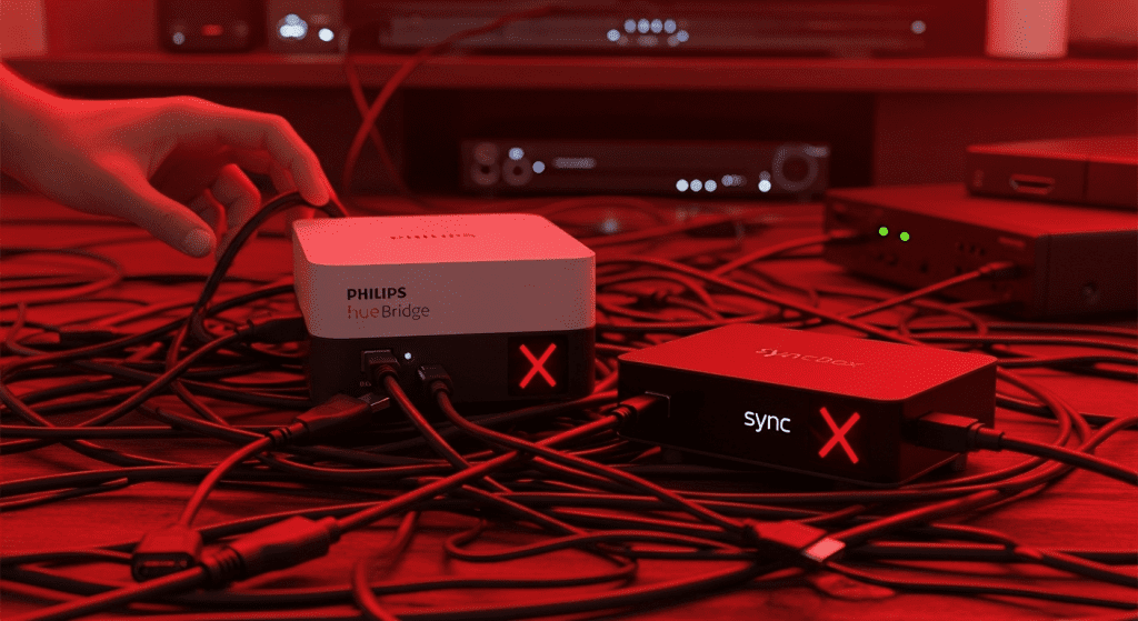 problemas philips hue bridge conexion sync box