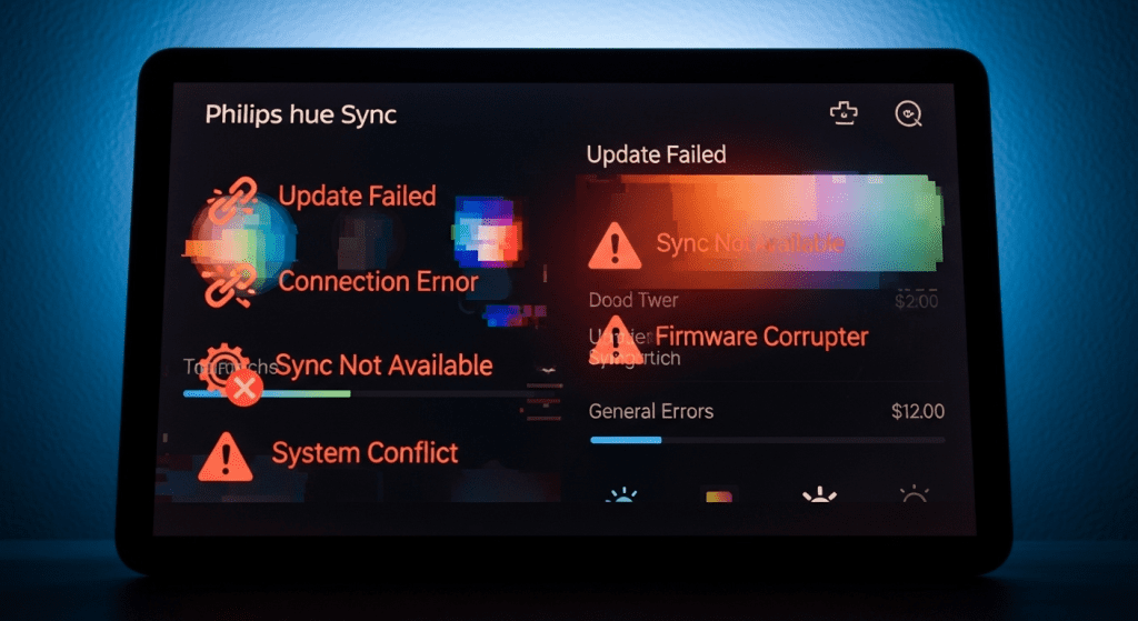 app hue sync errores actualizacion problemas