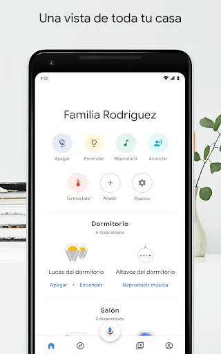 Ajustes de WiFi en la app Google Home para solucionar problemas de conexión de un Nest Mini.